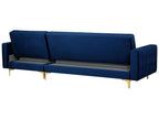 Modular Corner Sofa Bed ABERDEEN Velvet Navy Blue with Ottoman 4 Seater Left Hand