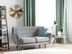 2 Seater Velvet Sofa Grey BODO