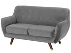 2 Seater Velvet Sofa Grey BODO