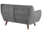 2 Seater Velvet Sofa Grey BODO