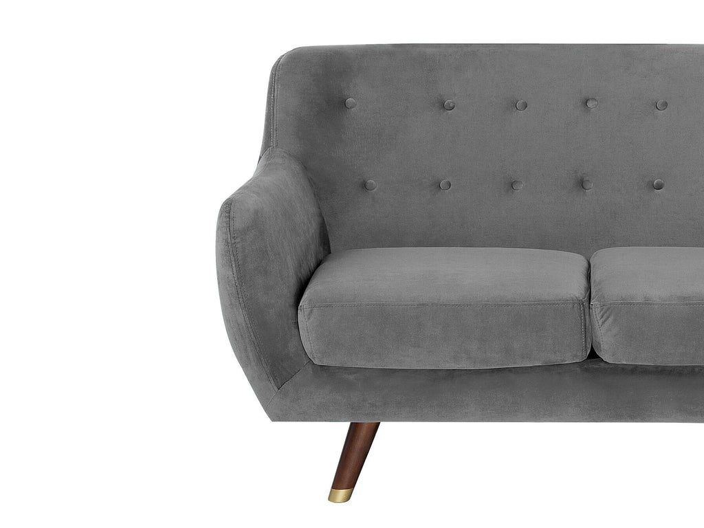 2 Seater Velvet Sofa Grey BODO
