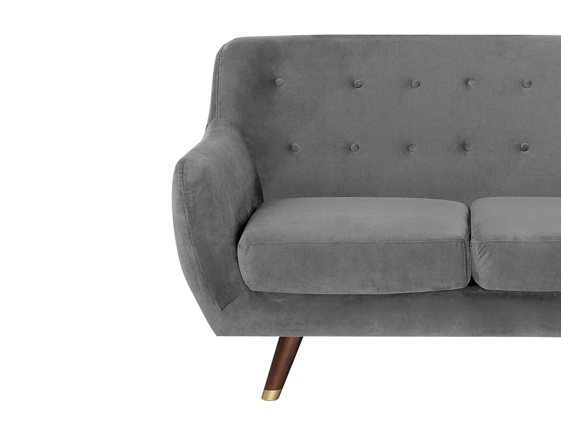 3 Seater Velvet Sofa Grey BODO