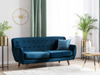 3 Seater Velvet Sofa Navy Blue BODO