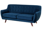 3 Seater Velvet Sofa Navy Blue BODO