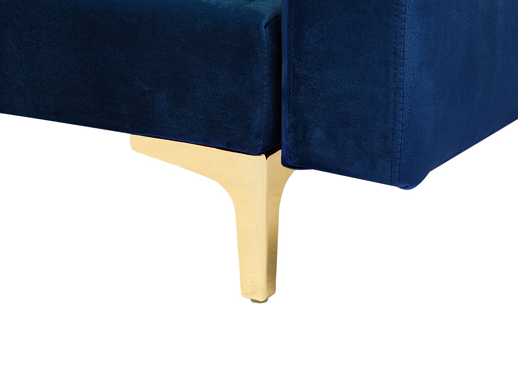 Modular U-Shape Sofa Bed ABERDEEN Velvet Navy Blue with Ottoman 5 Seater