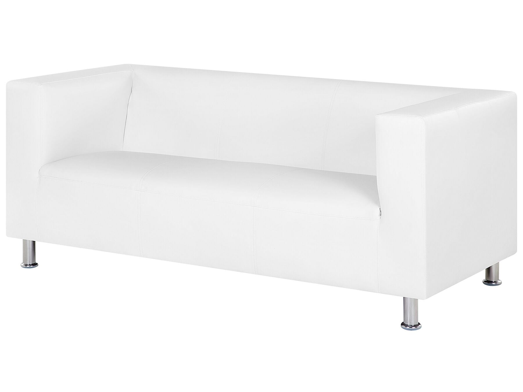 3 Seater Faux Leather Sofa White FLORO