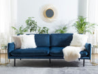 3 Seater Velvet Sofa Navy Blue VINTERBRO