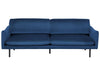 3 Seater Velvet Sofa Navy Blue