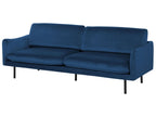 3 Seater Velvet Sofa Navy Blue VINTERBRO