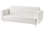 Sofa Bed ABERDEEN Faux Leather White 3 Seater