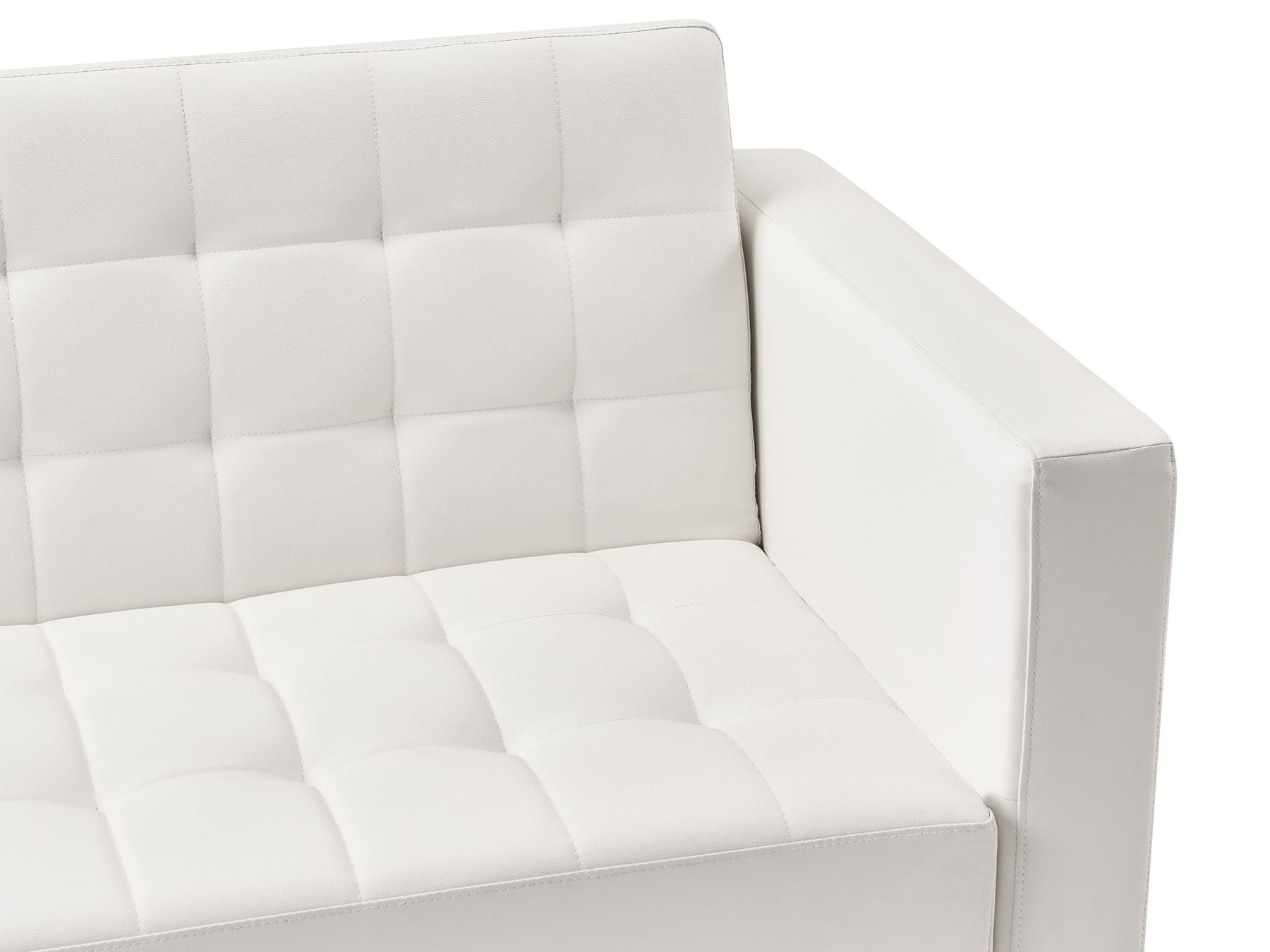 Sofa Bed ABERDEEN Faux Leather White 3 Seater
