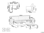 Modular Corner Sofa Bed ABERDEEN Faux Leather White with Ottoman 4 Seater Right Hand