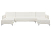 Modular U-Shape Sofa Bed Faux Leather White 5 Seater