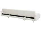 Modular U-Shape Sofa Bed ABERDEEN Faux Leather White 5 Seater