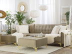 Modular Corner Sofa Bed ABERDEEN Velvet Sand Beige with Ottoman 4 Seater Right Hand