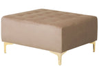 Modular Corner Sofa Bed ABERDEEN Velvet Sand Beige with Ottoman 4 Seater Left Hand