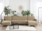 Modular U-Shape Sofa Bed ABERDEEN Velvet Sand Beige 5 Seater