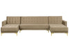 Modular U-Shape Sofa Bed Velvet Sand Beige 5 Seater