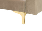 Modular U-Shape Sofa Bed ABERDEEN Velvet Sand Beige 5 Seater