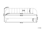3 Seater Velvet Sofa Light Grey ALSVAG