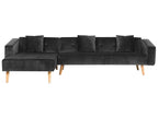Corner Sofa Bed VADSO Velvet Black 4 Seater Right Hand