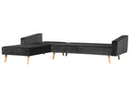 Corner Sofa Bed VADSO Velvet Black 4 Seater Right Hand