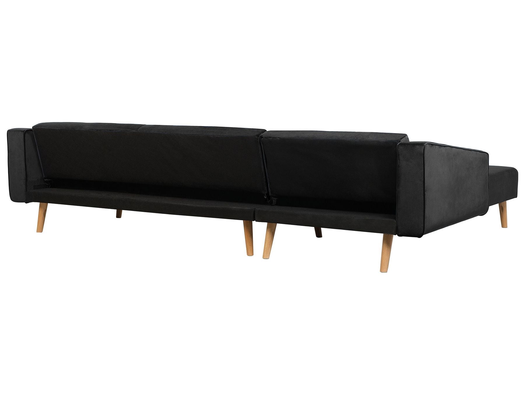 Corner Sofa Bed VADSO Velvet Black 4 Seater Right Hand