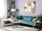 Corner Sofa Bed VADSO Velvet Emerald Green 4 Seater Right Hand
