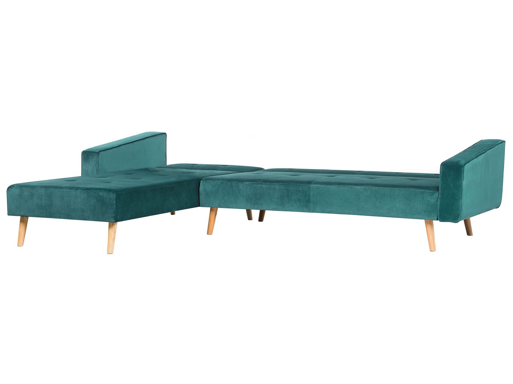 Corner Sofa Bed VADSO Velvet Emerald Green 4 Seater Right Hand