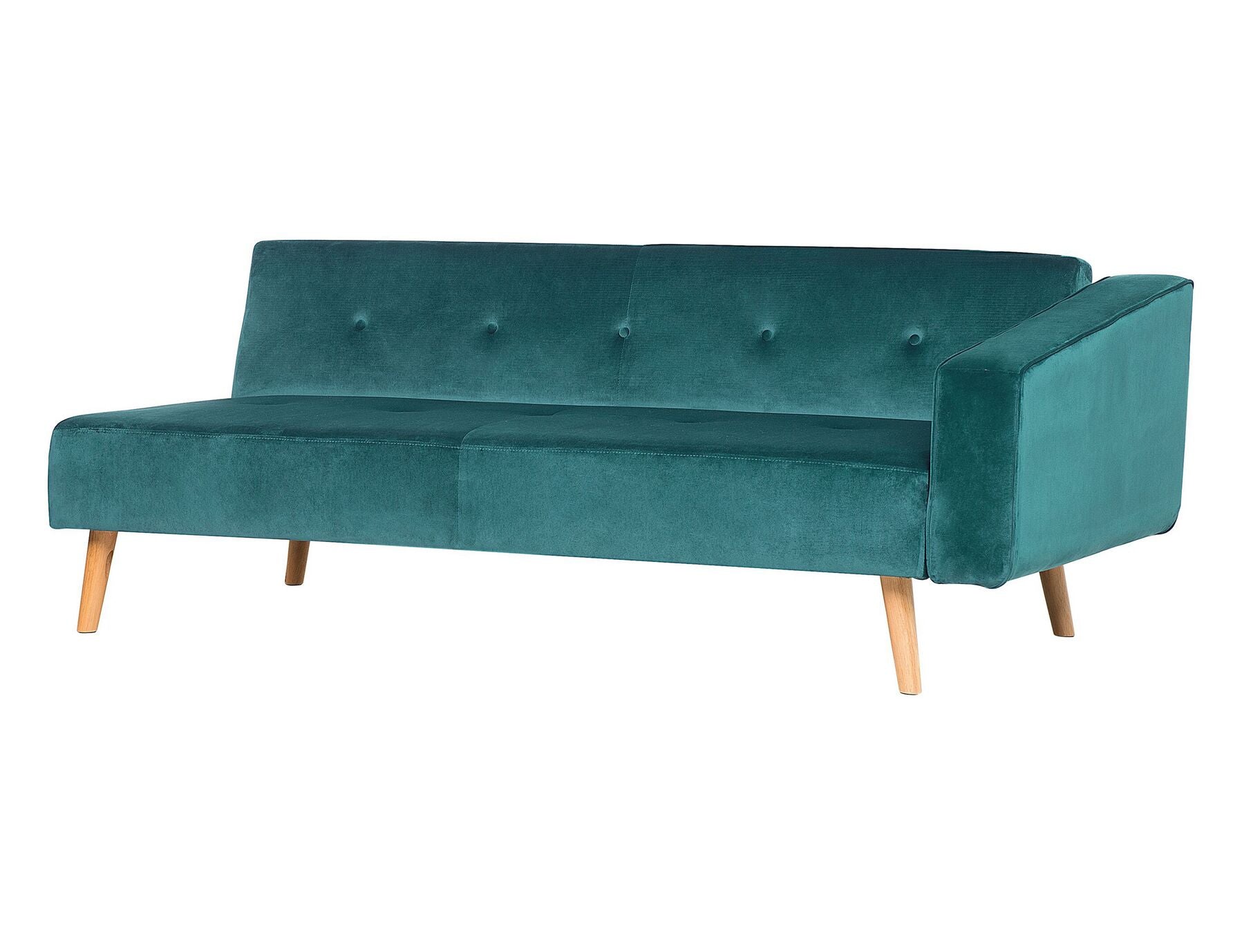 Corner Sofa Bed VADSO Velvet Emerald Green 4 Seater Right Hand