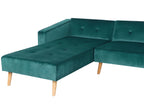 Corner Sofa Bed VADSO Velvet Emerald Green 4 Seater Right Hand