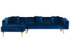 Corner Sofa Bed Velvet Navy Blue 4 Seater Right Hand