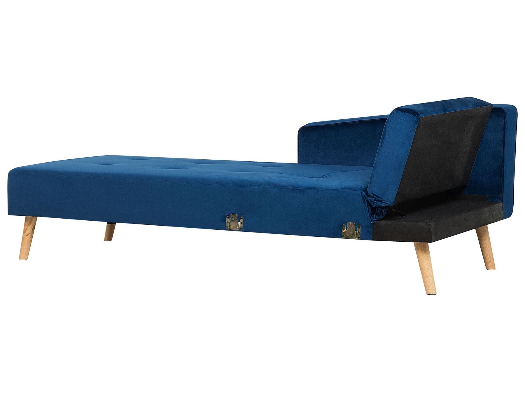 Corner Sofa Bed VADSO Velvet Navy Blue 4 Seater Right Hand