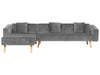 Corner Sofa Bed Velvet Grey 4 Seater Right Hand