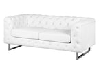 2 Seater Faux Leather Sofa White VISSLAND