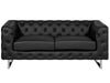 2 Seater Faux Leather Sofa Black