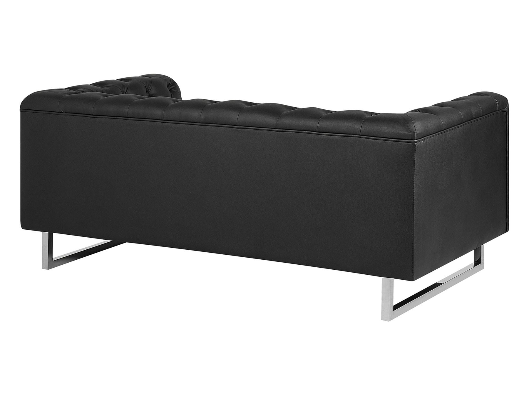 2 Seater Faux Leather Sofa Black VISSLAND