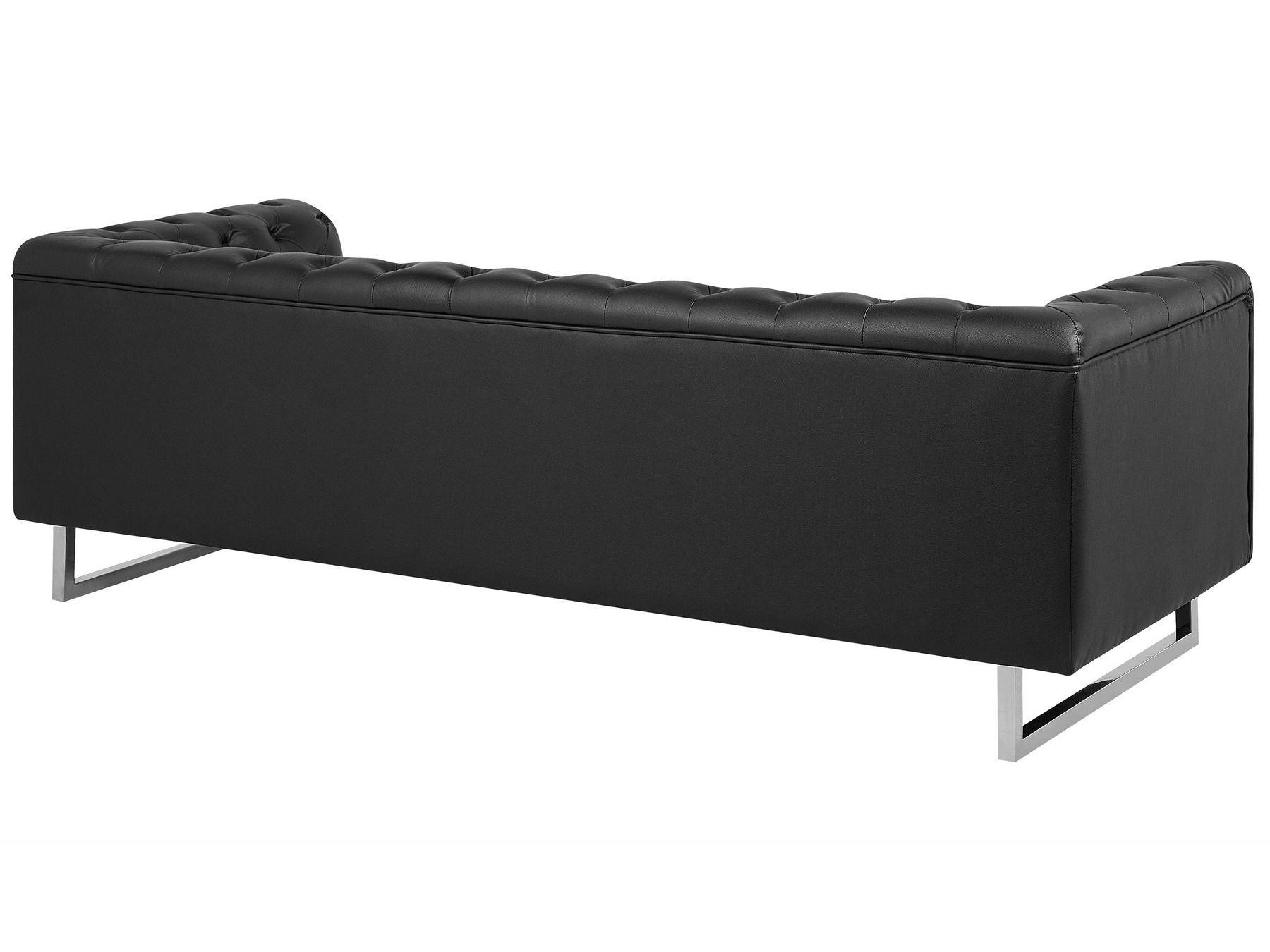3 Seater Faux Leather Sofa Black VISSLAND