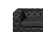3 Seater Faux Leather Sofa Black VISSLAND