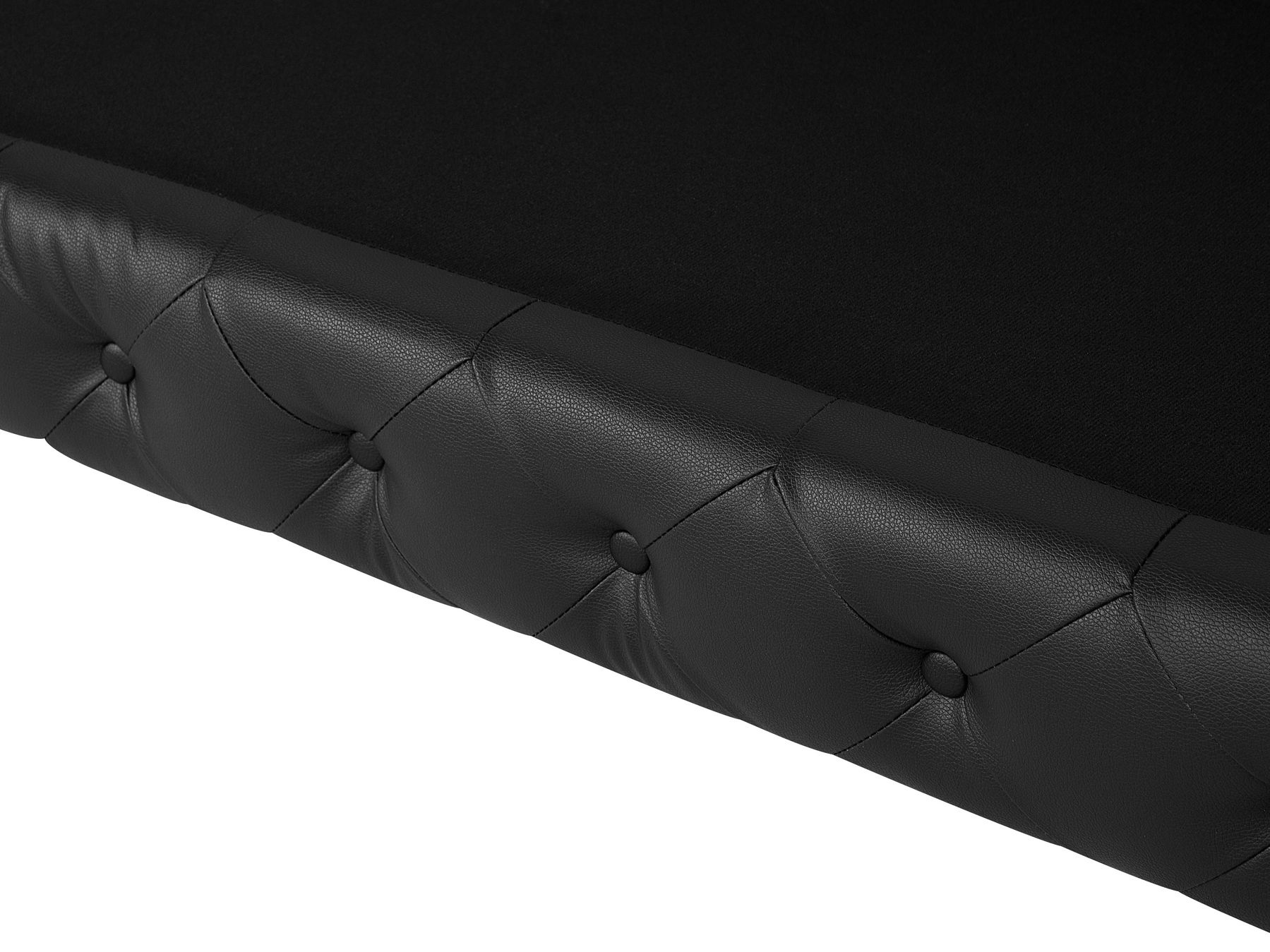 3 Seater Faux Leather Sofa Black VISSLAND