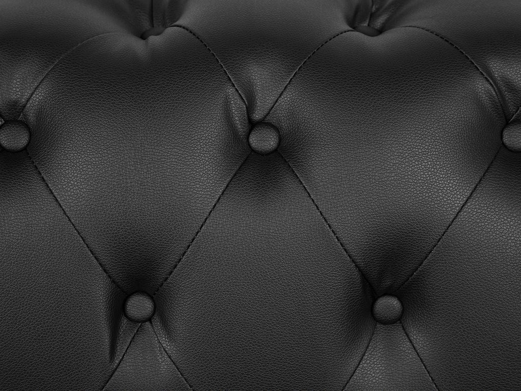 3 Seater Faux Leather Sofa Black VISSLAND