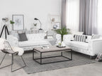 2 Seater Faux Leather Sofa White VISSLAND