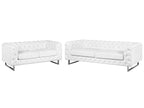 2 Seater Faux Leather Sofa White VISSLAND