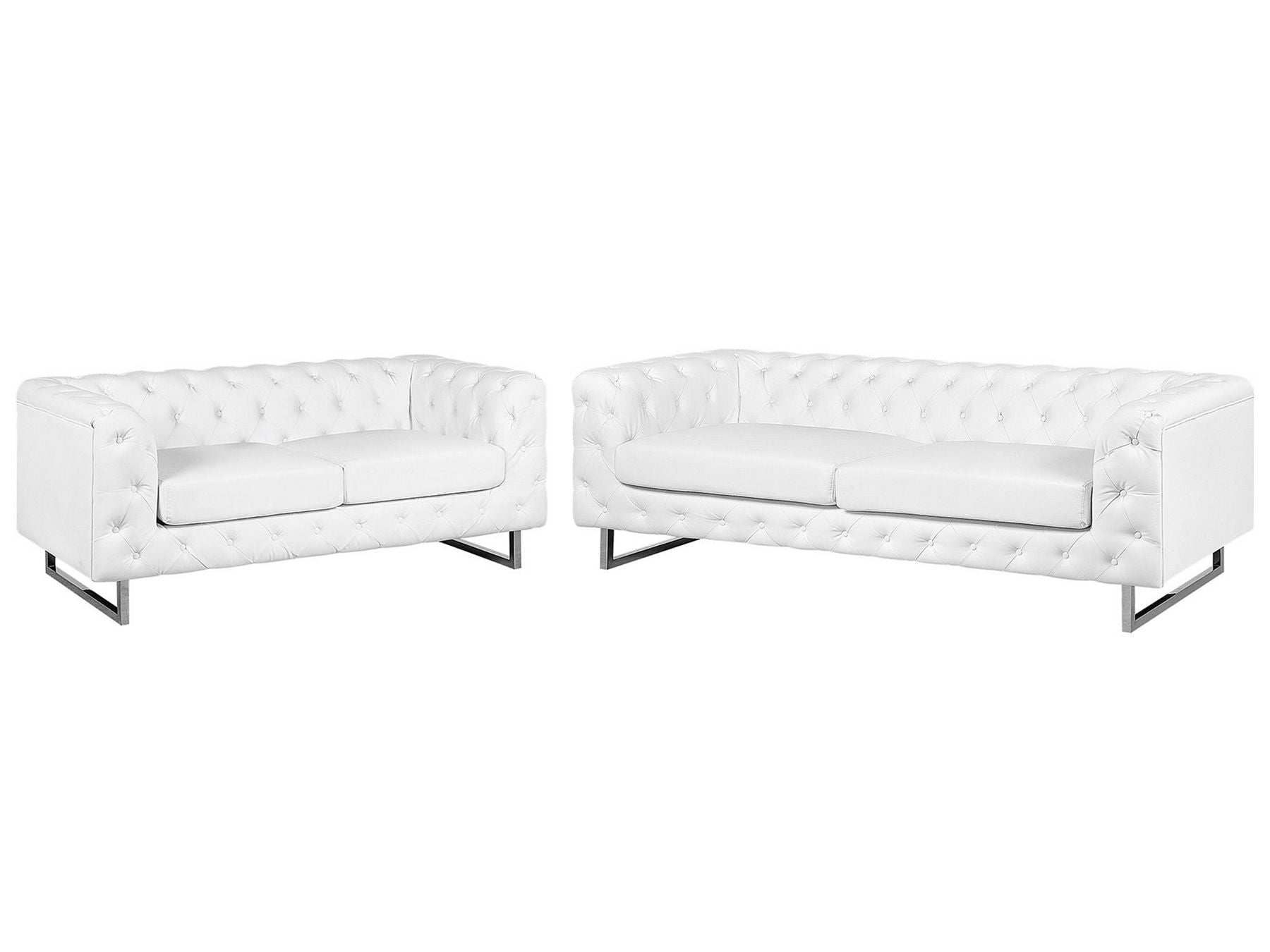 2 Seater Faux Leather Sofa White VISSLAND