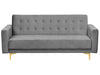 Sofa Bed Velvet Grey 3 Seater
