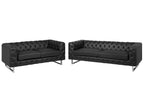 2 Seater Faux Leather Sofa Black VISSLAND