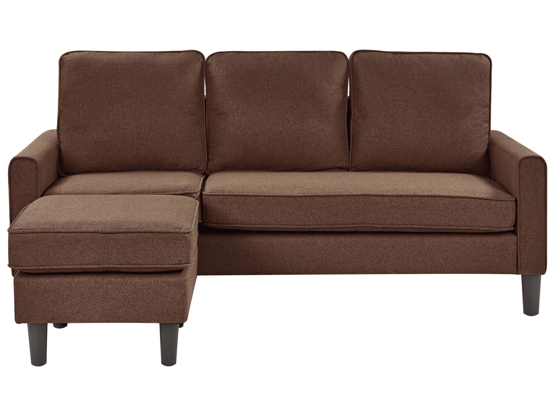 3 Seater Fabric Sofa with Ottoman Brown AVESTA