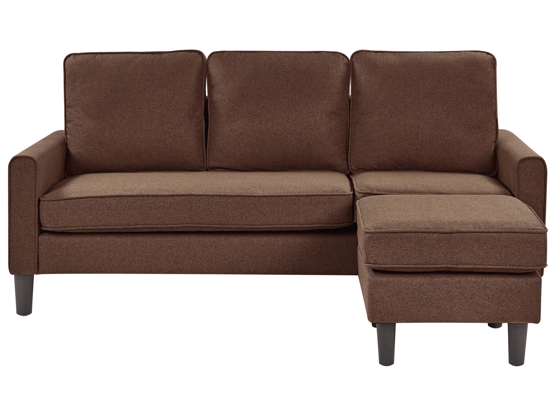 3 Seater Fabric Sofa with Ottoman Brown AVESTA