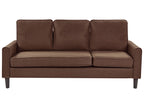 3 Seater Fabric Sofa with Ottoman Brown AVESTA