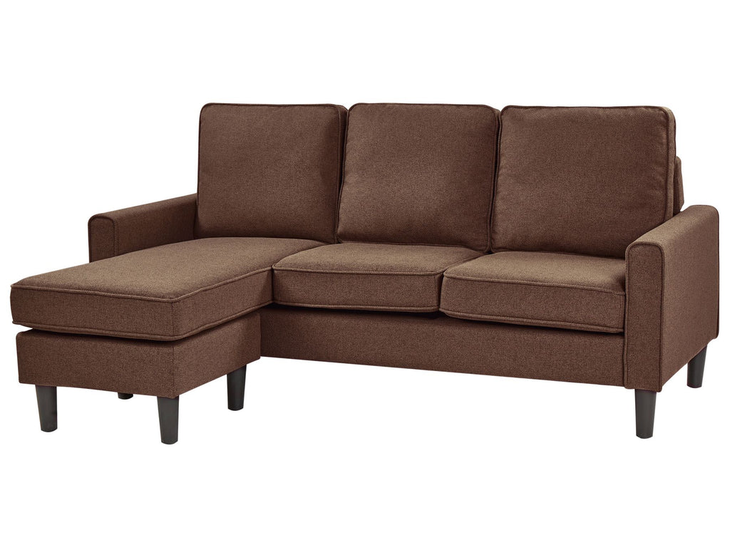 3 Seater Fabric Sofa with Ottoman Brown AVESTA